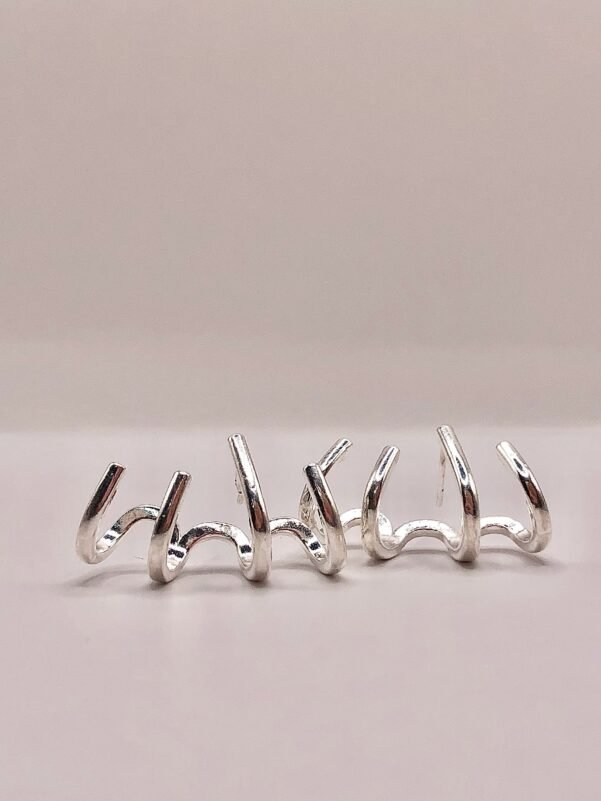 BRINCO EAR CUFF AROS LISOS PRATA