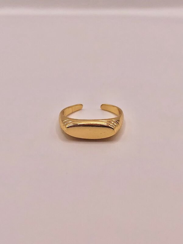 ANEL DE DEDINHO OVAL AJUSTÁVEL DOURADO