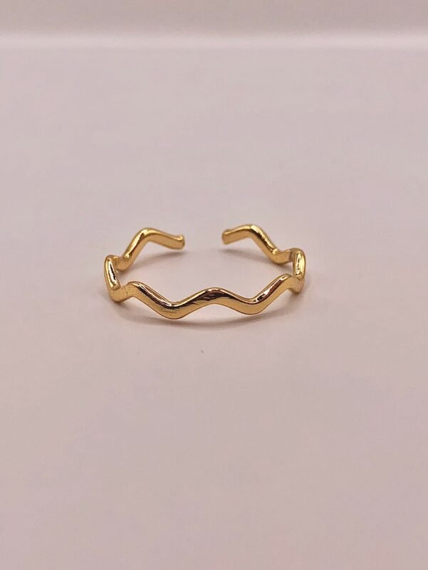ANEL ZIGZAG AJUSTÁVEL DOURADO