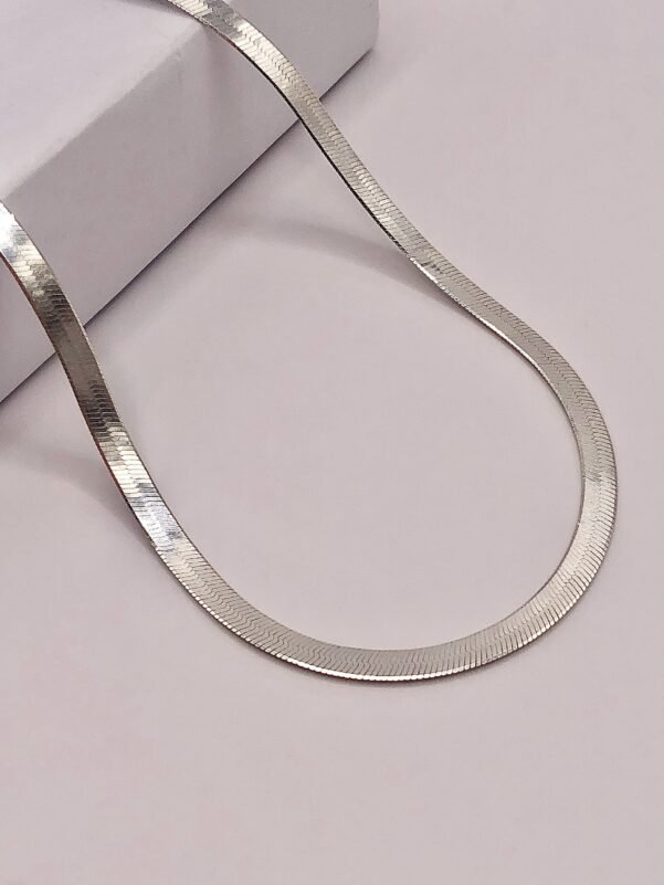 CHOKER FITA LAMINADA PRATA